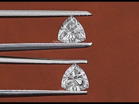 In Tweezer View Of Trillion Cut Lab Grown Diamond Matching Pair