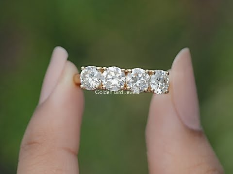 You tube Video Of Moissanite Round Cut Eternity Wedding Band
