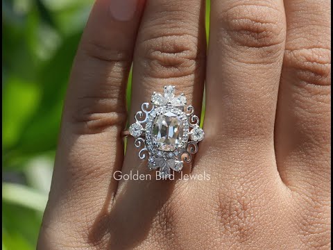 YouTube Video Of Moissanite Vintage Style Old Mine Cushion Cut Ring