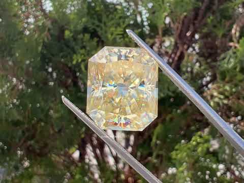 You tube Video Of Yellow Radiant Cut Moissanite Loose Stone 