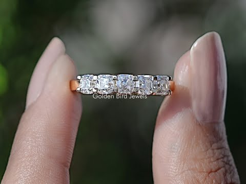 You tube Video Of Moissanite Engagement Ring in Asscher Moissanite