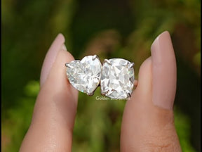 YouTube Video Of Heart and Cushion Cut Moissanite Toi Et Moi Ring