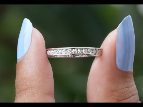 YouTube Video Of Channel Set Round Cut Moissanite Full Eternity Wedding Band