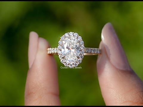 YouTube Video Of Oval Cut Lab Diamond Halo Engagement Ring