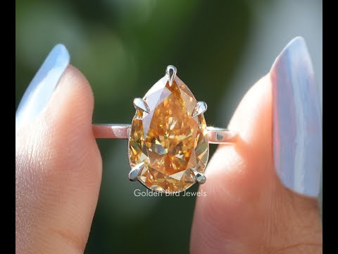 YouTube Video Of Pear Cut Moissanite Solitaire Engagement Ring