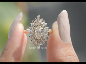 YouTube Video Of Marquise Cut Halo Lab Diamond Ballerina Ring