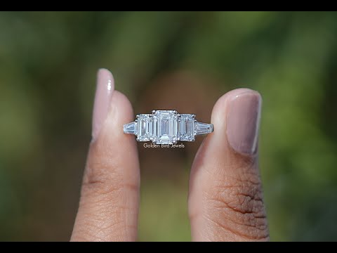 YouTube Video Of Emerald Cut Diamond Five Stone Ring
