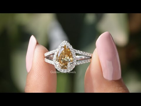 YouTube Video Of Pear And Round Cut Moissanite Halo Ring