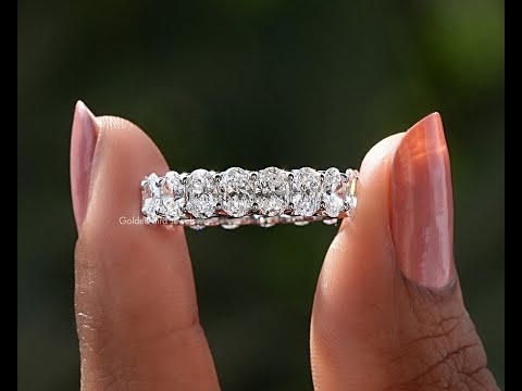 YouTube Video Of Oval Cut Diamond Eternity Wedding Band 