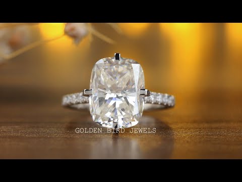 YouTube Video Of Elongated Cushion Cut Moissanite Engagement Ring