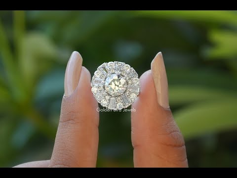 YouTube Video Of Old European Round Cut Moissanite Ring