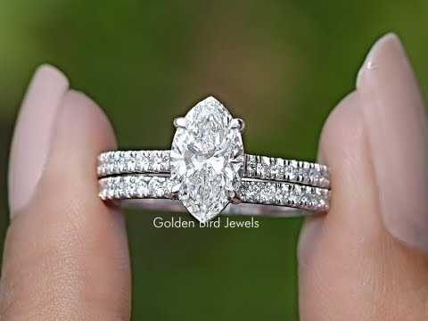 Marquise Cut Lab Grown Diamond Bridal Ring Set
