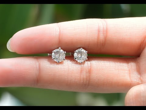 YouTube Video Of Portuguese Moissanite Stud Wedding Earrings