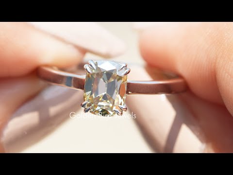 YouTube Video Of Old Mine Cushion Cut Moissanite Solitaire Ring