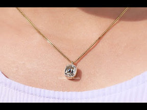 You tube video of Old Mine Cushion Cut Bezel Set Moissanite Pendant