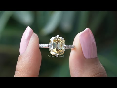 YouTube Video Of Old Mine Cushion Cut Moissanite Accent Stone Ring