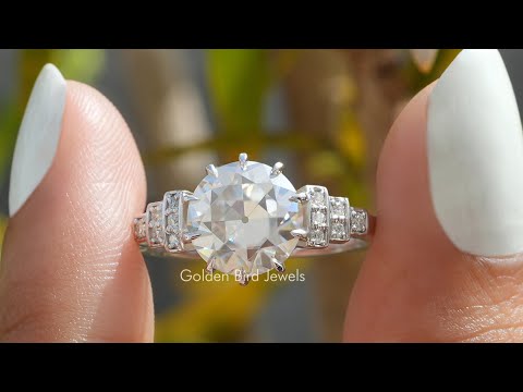 YouTube Video Of Old European Round Cut Accent Stone Moissanite Ring