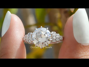 YouTube Video Of Old European Round Cut Accent Stone Moissanite Ring