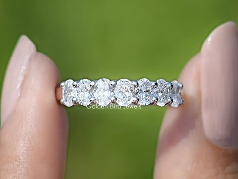 Lab Grown Diamond Oval Seven Stone Wedding Band