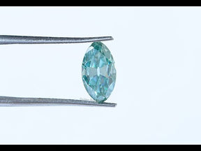 YouTube Video Of Cyan Blue Moval Cut Loose Moissanite