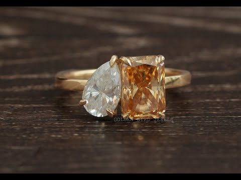 YouTube Video Of Radiant And Pear Cut Moissanite Ring 