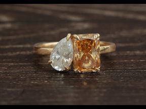 YouTube Video Of Radiant And Pear Cut Moissanite Ring 