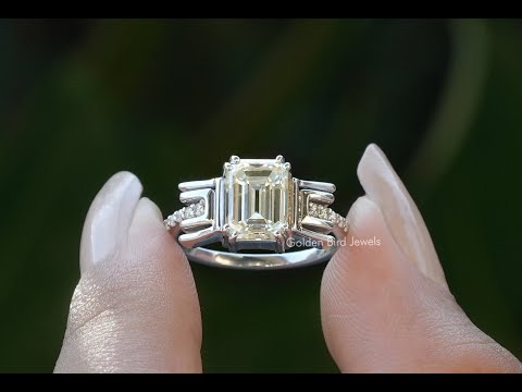 YouTube Video Of Emerald Cut Moissanite Engagement Ring