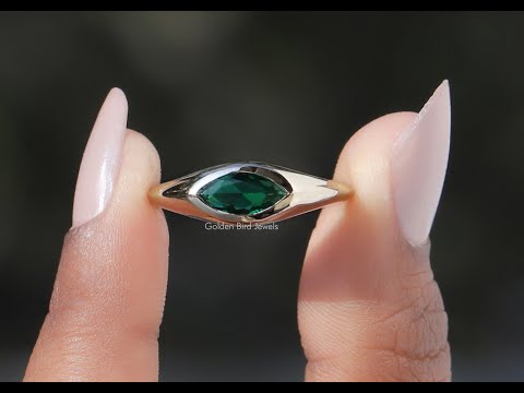 YouTube Video Of Green Marquise Cut Solitaire Ring