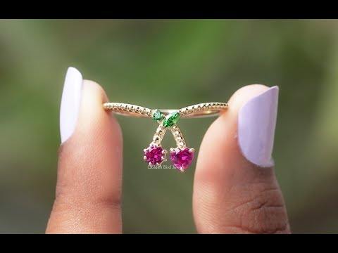 Youtube video of Heart And Round Red Ruby Gemstone