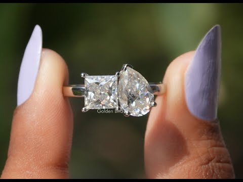 YouTube Video Of Pear And Princess Cut Toi Et Moi Ring
