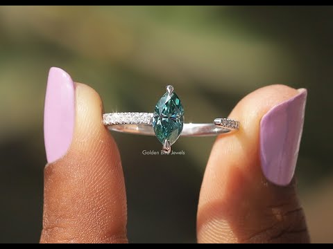 YouTube Video Of Green Marquise Cut Solitaire Accent Stone Ring