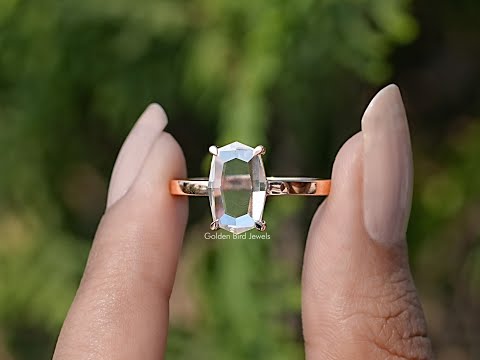 You tube Video Of Portrait Cut Hexagon Moissanite Ring