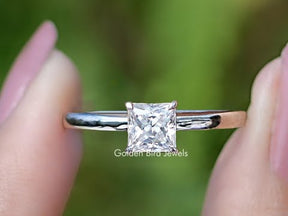 You tube Video of halo stone engagement ring with Princess Cut Moissanite