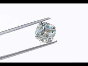 YouTube Video Of Light Blue Old Mine Cushion Cut Loose Moissanite