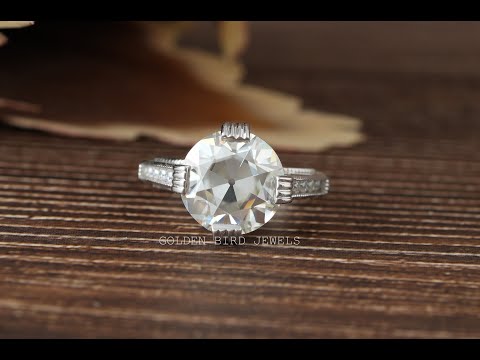YouTube Video Of OEC Round Cut Moissanite Vintage Ring