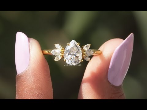 YouTube Video Of Pear Shaped  Moissanite Engagement Ring