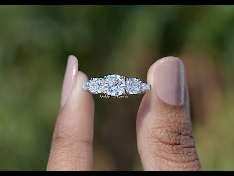 YouTube Video Of  Cushion And Tapered Baguette Five Stone Ring