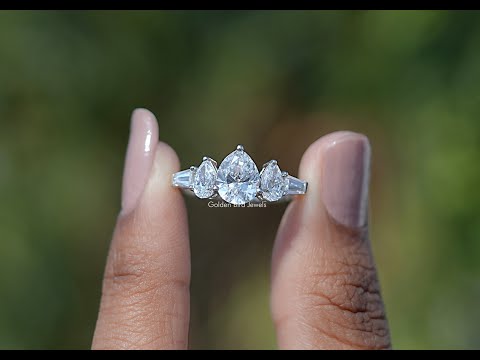 YouTube Video Of Pear Cut Lab Grown Five Stone Ring
