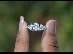 YouTube Video Of Pear Cut Lab Grown Five Stone Ring