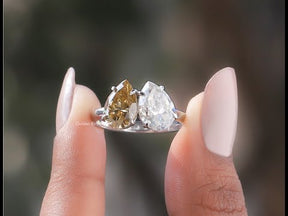 You Tube Video Of Pear Cut Moissanite Toi et Moi Ring