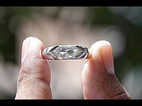 YouTube Video Of East West Hexagon Cut Moissanite Men's Ring