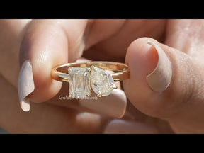 YouTube Video Of Old Mine Pear and Criss Cut Moissanite Ring