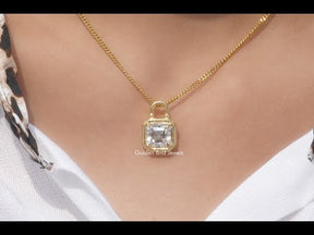 YouTube Video Of Asscher Cut Moissanite Pendant