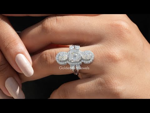 YouTube Video Of Old Mine Cushion And Pear Cut Moissanite Ring