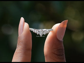 [YouTube Video Of Pear Cut Moissanite Chevron Eternity Band]-[Golden Bird Jewels]