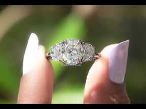 YouTube Video Of Oval And Half Moon Cut 3 Stone Ring