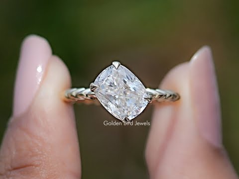 You tube Video of halo stone engagement ring with white Moissanite 	
