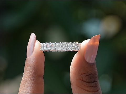 YouTube Video Of Radiant Cut Lab Grown Eternity Wedding Band