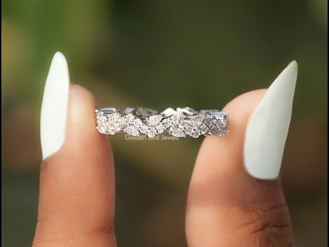 Pear Cut Lab Grown Diamond Full Eternity Band