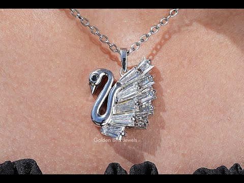 YouTube Video Of Tapered Baguette Cut Swan Pendant